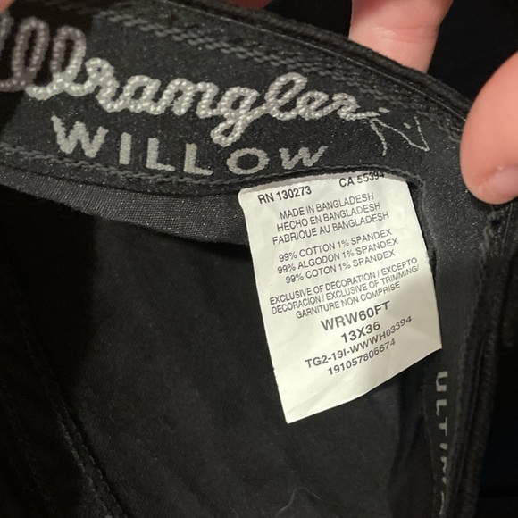 Wranglers NEW Bootcut Riding Black Wrangler URJ Willow Fremont Jeans 13 x36” NWT - Picture 4 of 5